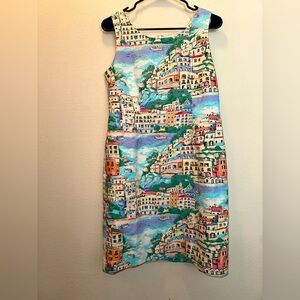 Talbots women’s sleeveless art to wear vacation travel dress 6P resort wear